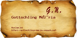 Gottschling Mária névjegykártya